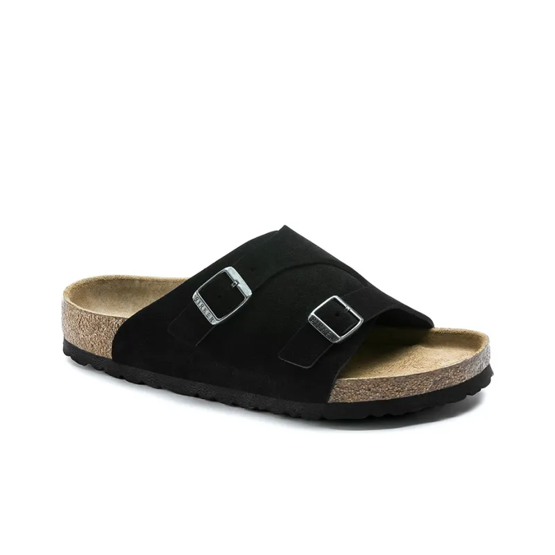 Birkenstock Zrich Soft Footbed Suede Leather Sandals 'Black'-3
