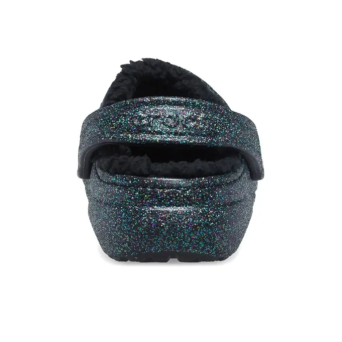Crocs Classic Glitter Black Lined Clogs 'Starry Skies' Women's-5