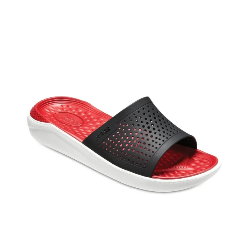 Crocs LiteRide Slides 'Red Black White'-2
