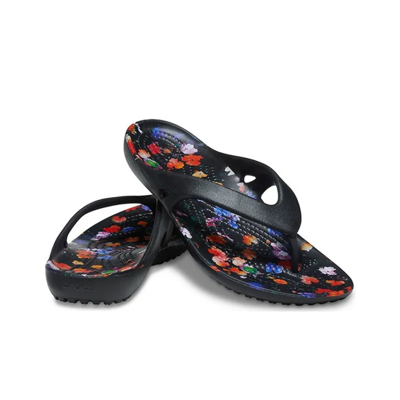 Crocs Kadee 2 Printed Flip Minimalistic Casual Flip Flops Black Women's-3