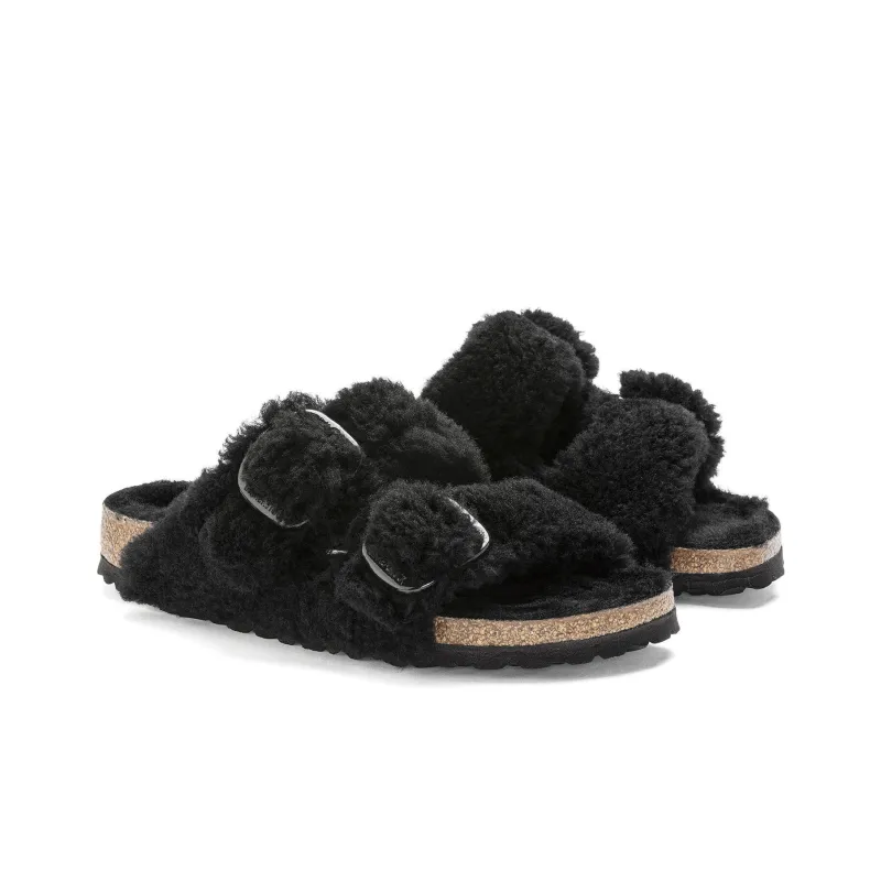 Birkenstock Arizona Big Buckle Teddy Black Women's-2