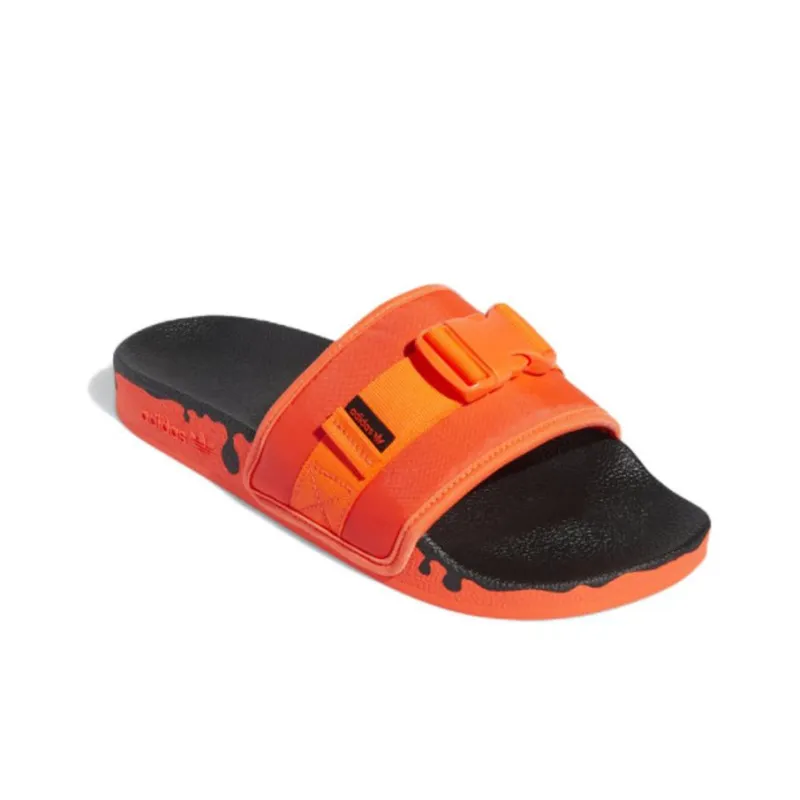 Pouchylette Women's Adidas Originals Slides 'Paint Drip Solar Red' Women's-2