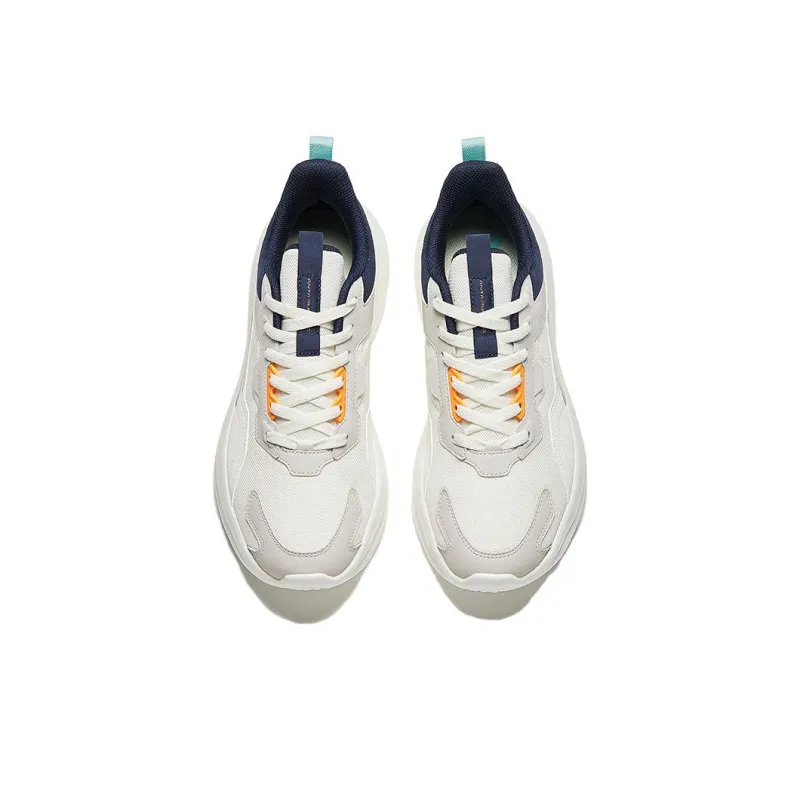 Anta Anti Slip Wear Resistant Low Top Running Shoes Men's White-2