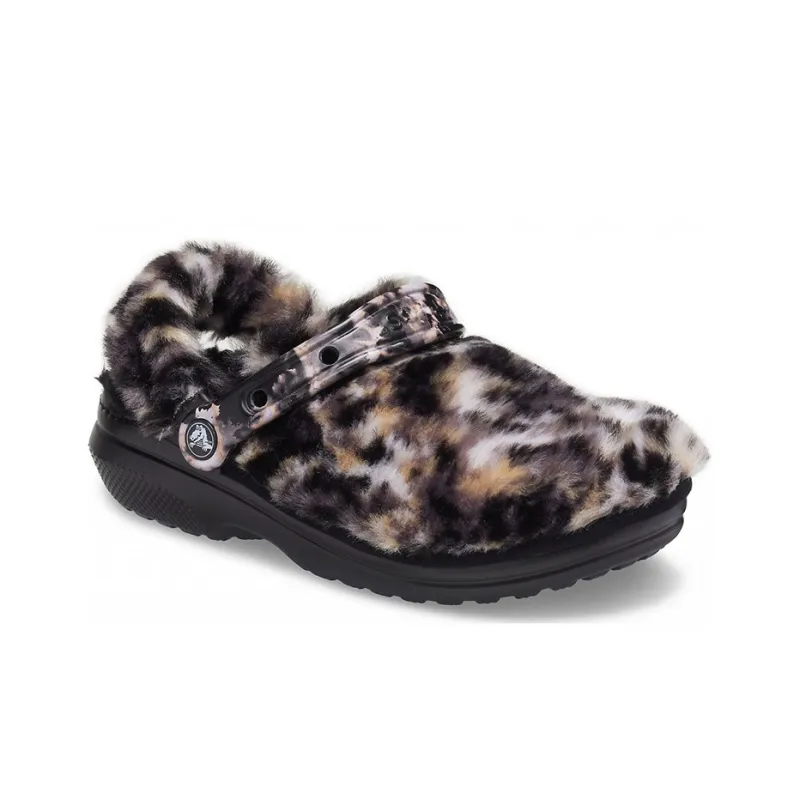 Crocs Classic Fur Sure 'Lined Animal Oreo' Women's-2