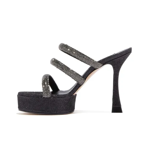 Casadei Rhinestone-strap Heeled Mule Sandals