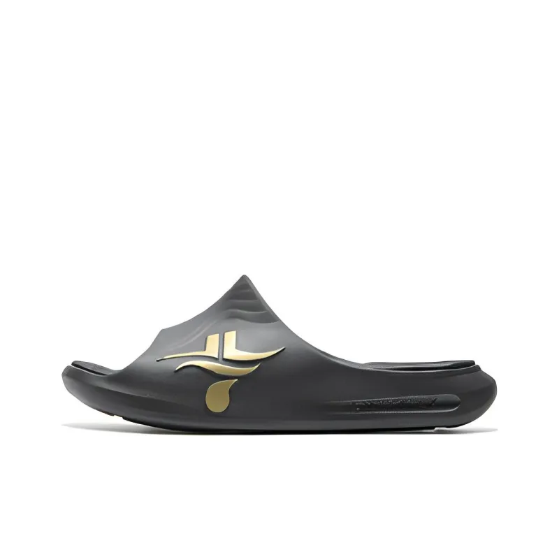 XTEP Quiet Slide Slippers Men's Black Gold-0