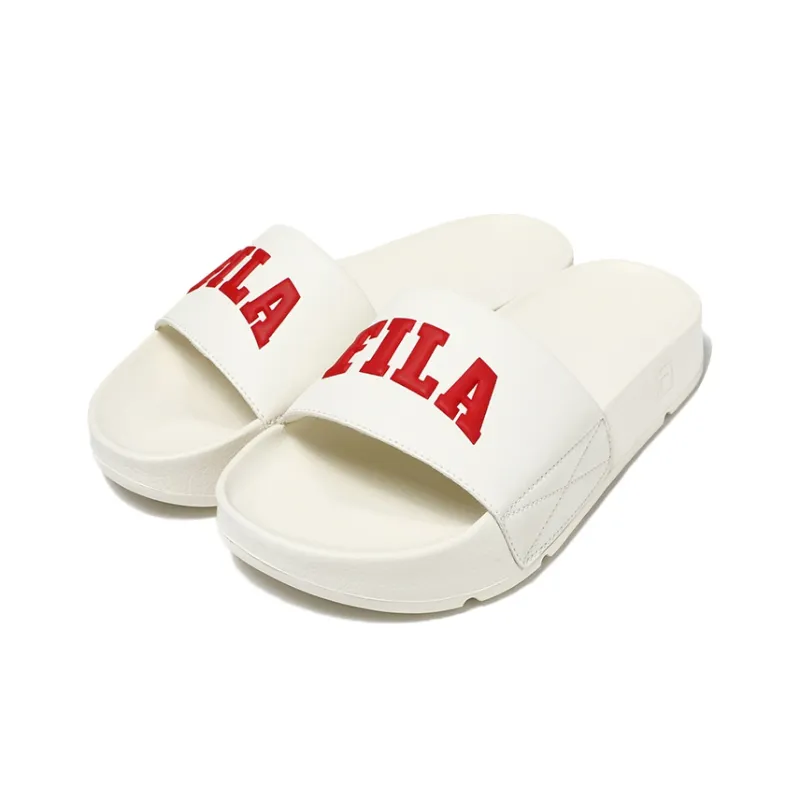 FILA Uni Drifter Slide Slippers Unisex Ecru/Red-1