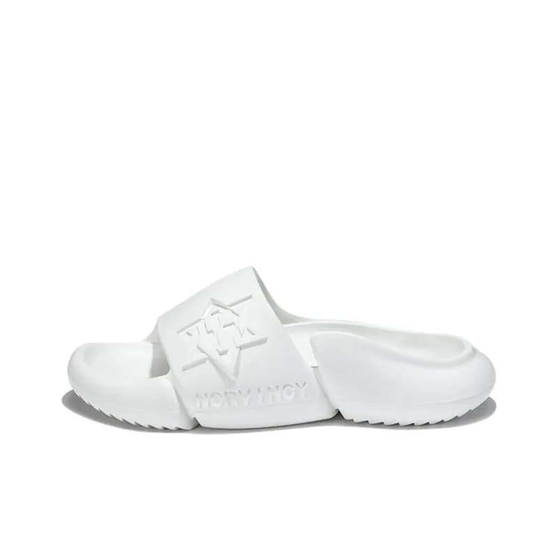 NORVINCY Home And Outdoor Dual Use Anti Rollover Slide Slippers Solid Color Versatile Platform Sandal Set Unisex White-0