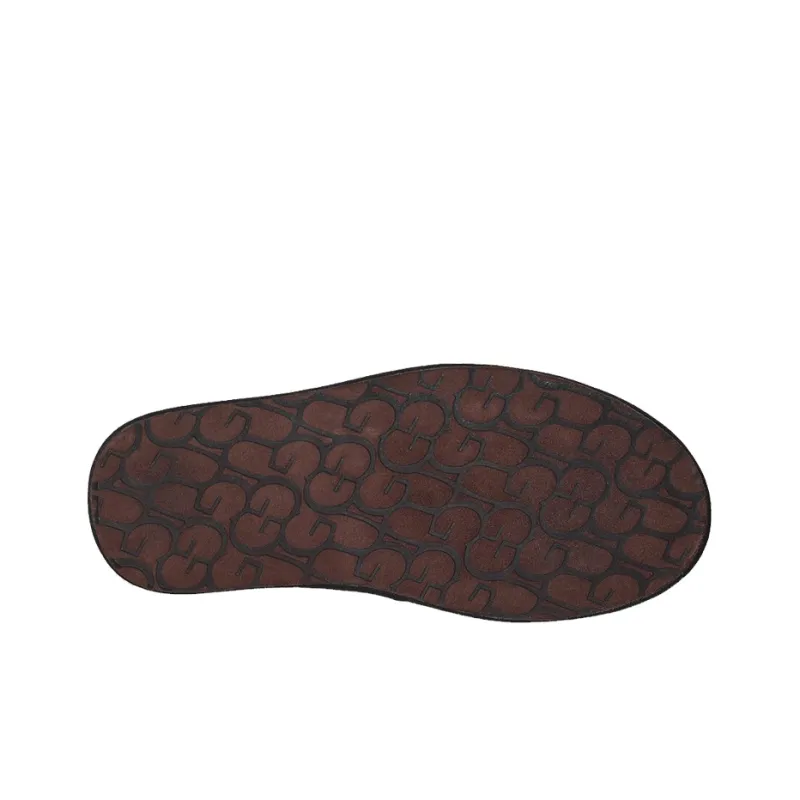 UGG Scuff Logo Sheepskin Stylish Sandals Men's Black-4