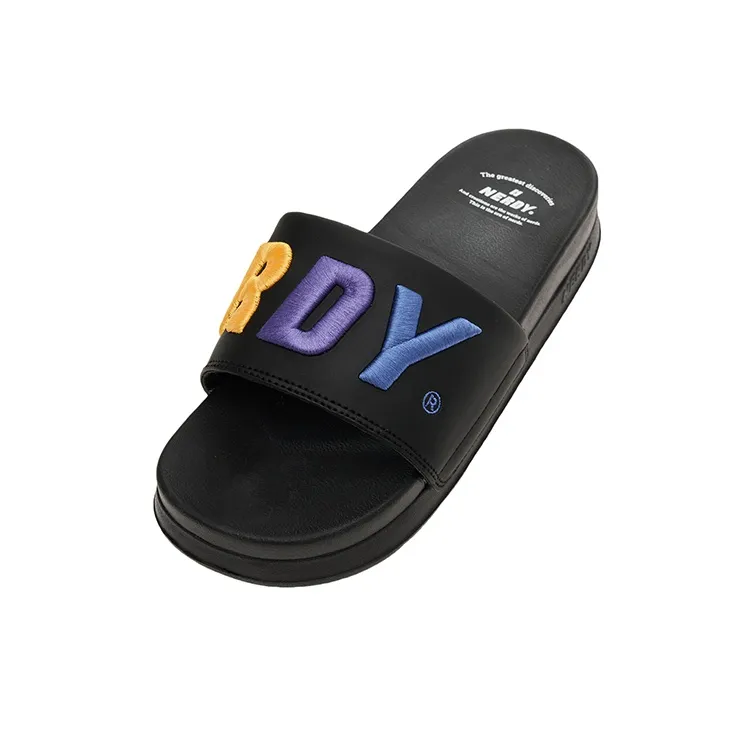 Nerdy Slide Slippers Unisex Black-2