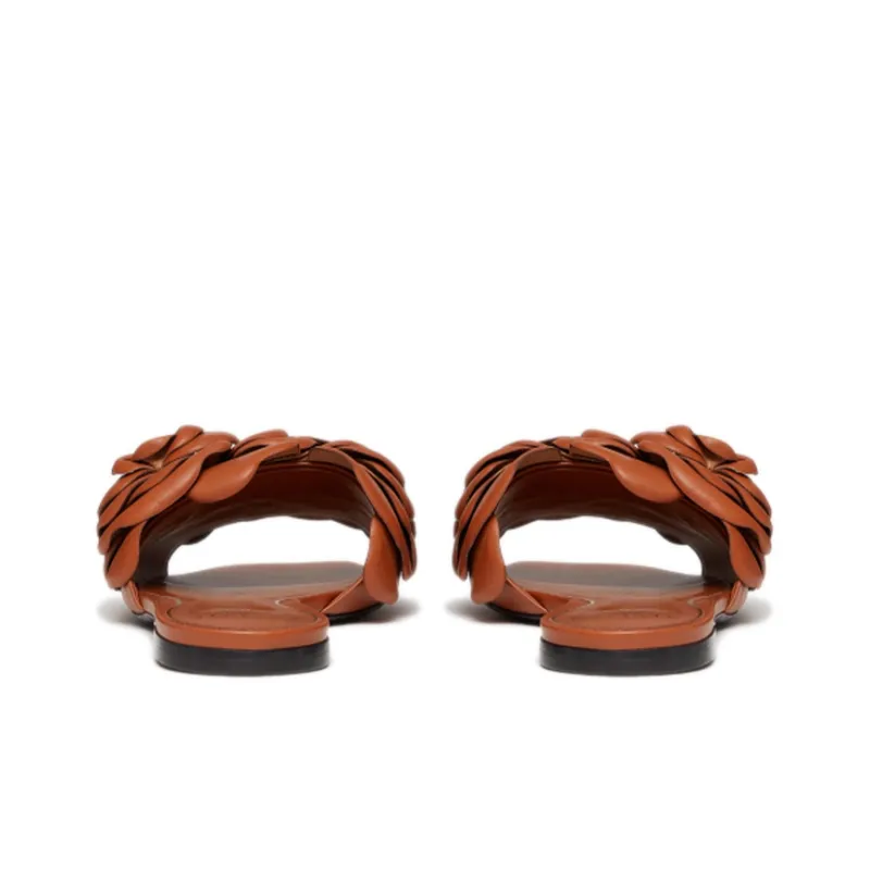 Valentino Atelier Slide Slippers Women's Brown-4