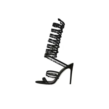RENE CAOVILLA Chandelier Strap Sandals Women's Black