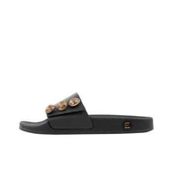 BALMAIN Rubber Sole Odor-Resistant Slide Slippers Women's Black Gold
