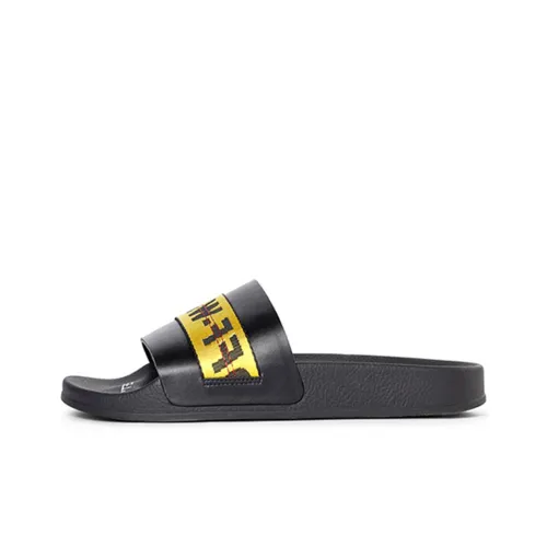 OFF-WHITE Slide Slippers Men Black/Yellow