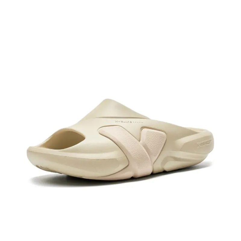 XTEP Rubber Sole Slide Slippers Men's Beige-1