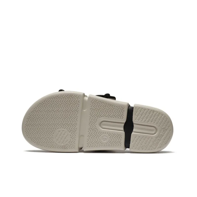 LiNing Rubber Sole Slide Slippers Men's Oat Gray-4