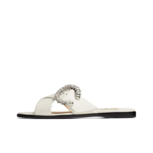 Jimmy Choo Slide Slippers Women's White