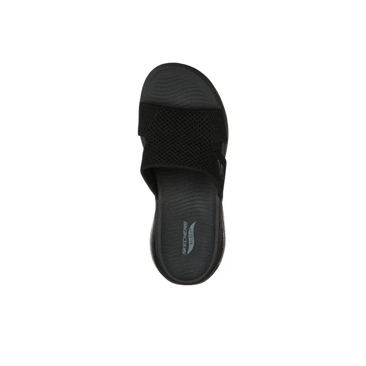 Skechers Go Walk Arch Fit Rubber Sole Slip Resistant Slide Slippers Women's All Black-2