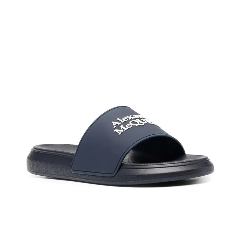 Alexander McQueen Pool Slide Navy Women's-1