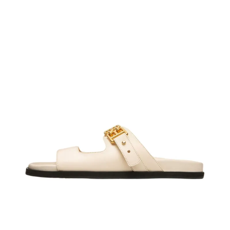 BALLY Logo plaque Leather Slides Women's-0