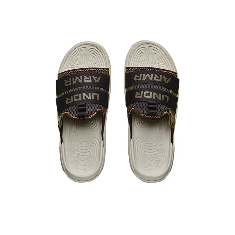 Under Armour Alpha EVA Rubber Sole Slip Resistant Abrasion Resistant Slide Slippers Unisex Khaki-3
