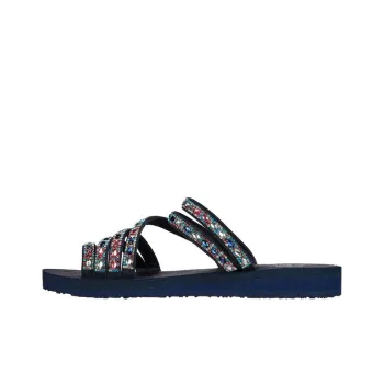 Skechers Meditation Rubber Sole Rhinestone Slide Slippers Women's Blue