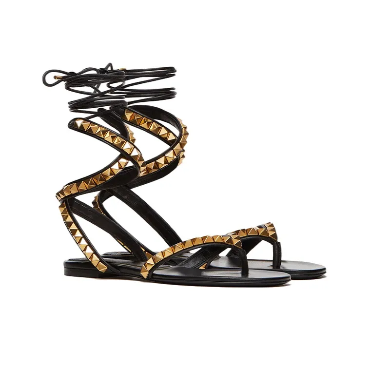 Valentino Rockstud One Strap Sandals Women's Black-2