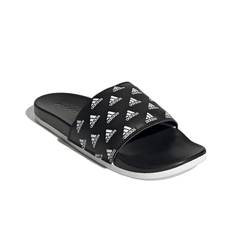 Adidas Adilette Comfort Slides Print Core Black Cloud White-2
