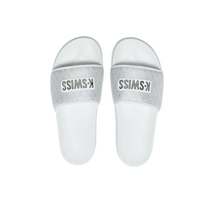 KSWISS Santa Monica Sports Slippers Men's White Silver-3