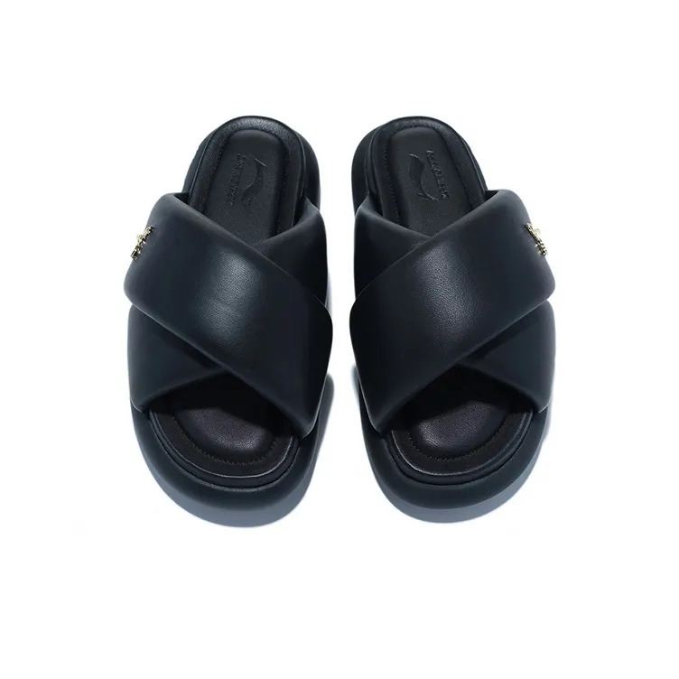 LI NING 1990 Quiet Slide Slippers Women's Black-2