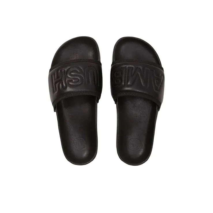 AMBUSH Logo Embossed Open Toe Slides-4