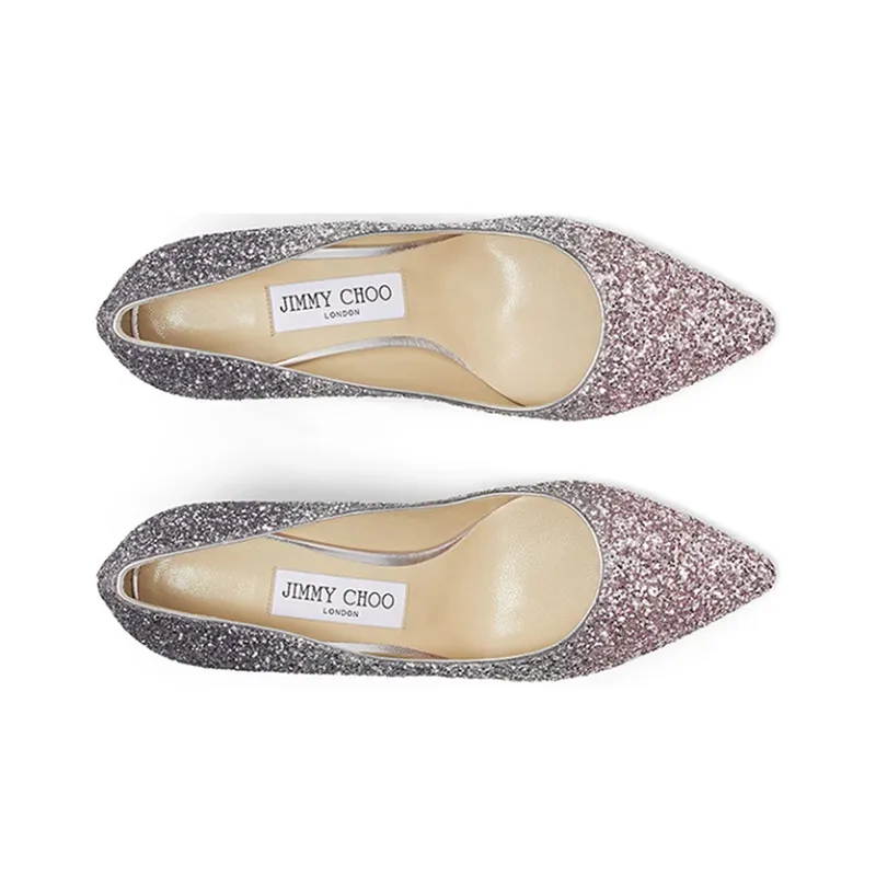 Jimmy Choo ROMY Slim Heel High Heels Women's Pink Silver-4