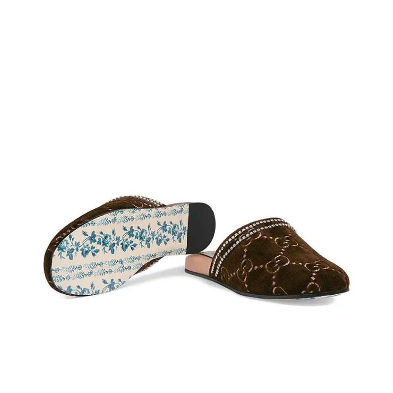 GUCCI GG Velvet Slippers-4
