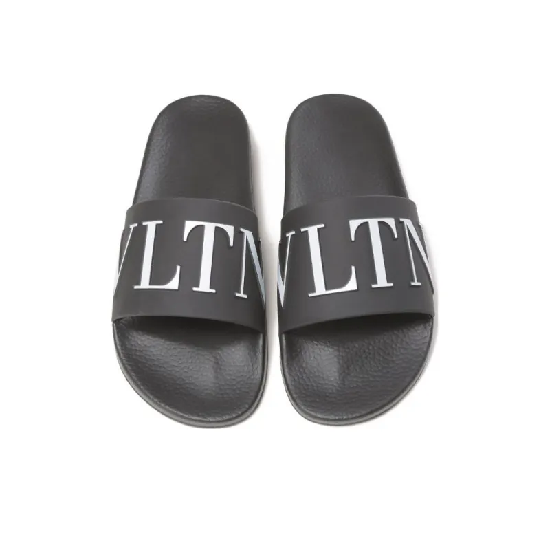 Valentino Vltn Embossed Open Toe Slides-3