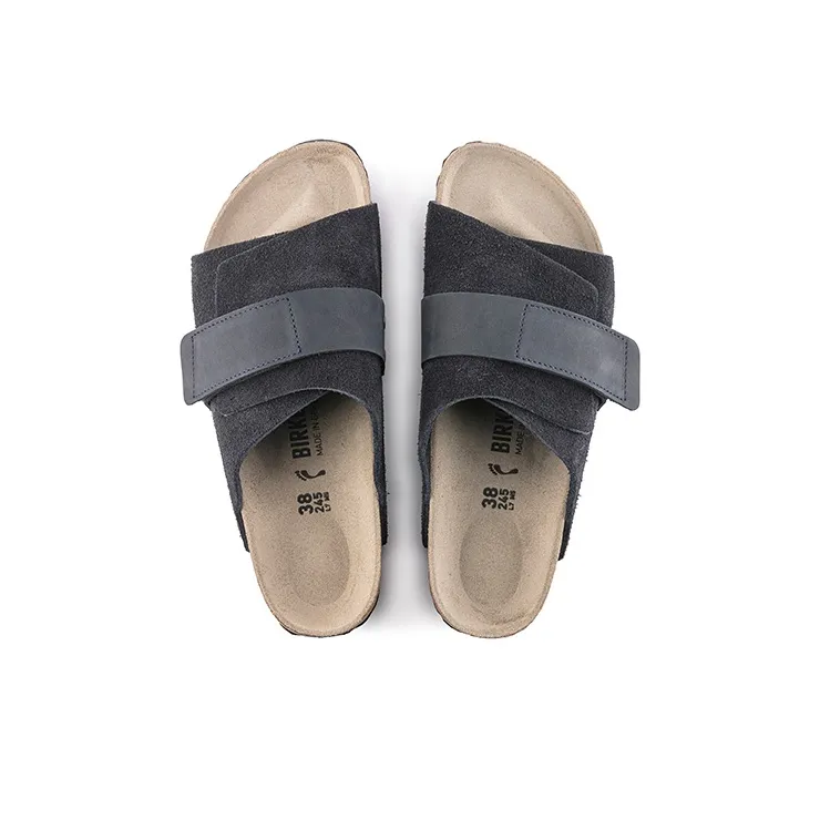 Birkenstock Kyoto Nubuck Suede Sandals 'Midnight Navy'-4