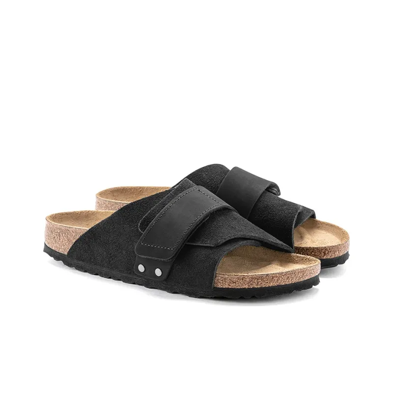 Birkenstock Kyoto Nubuck Suede Leather Sandals 'Black'-3
