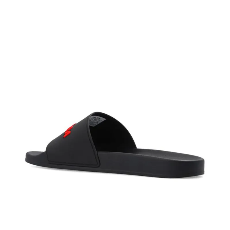 Balenciaga Pool Slides Black Red-3