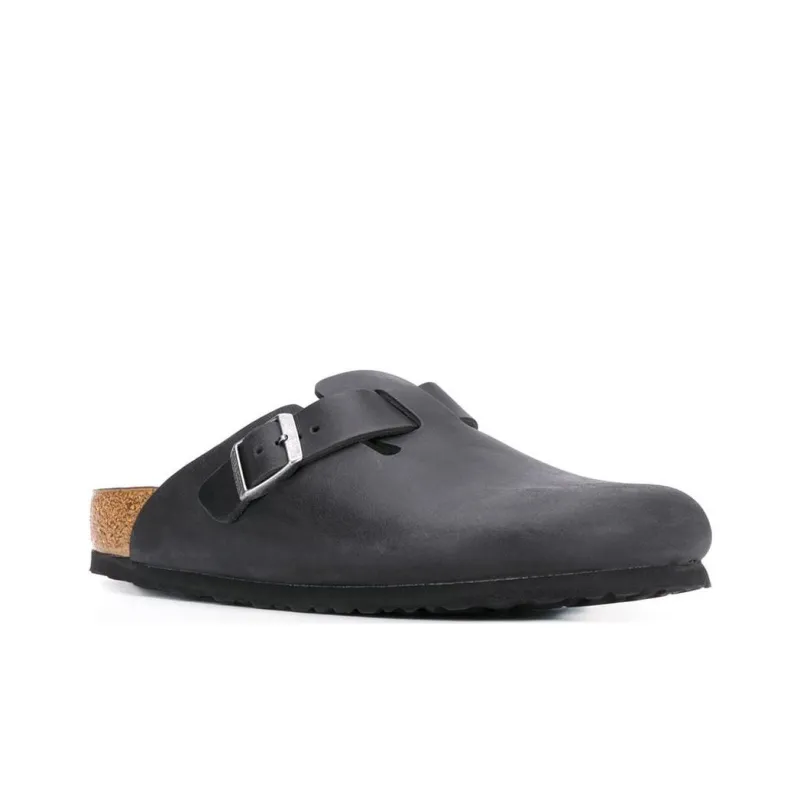 Birkenstock Boston Narrow 'Oiled Leather Black'-1