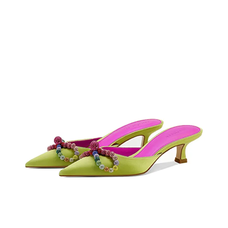 SHUDAIER Wrap-toe Slippers Women's Green-4