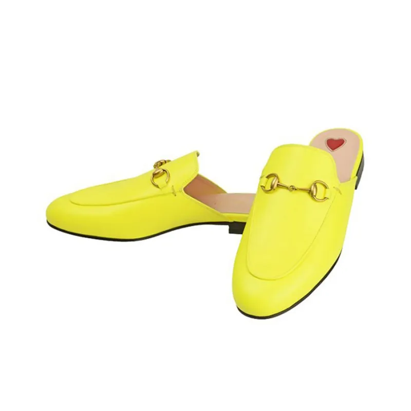 GUCCI Princetown Stylish Sandals Women's Neon Yellow-4