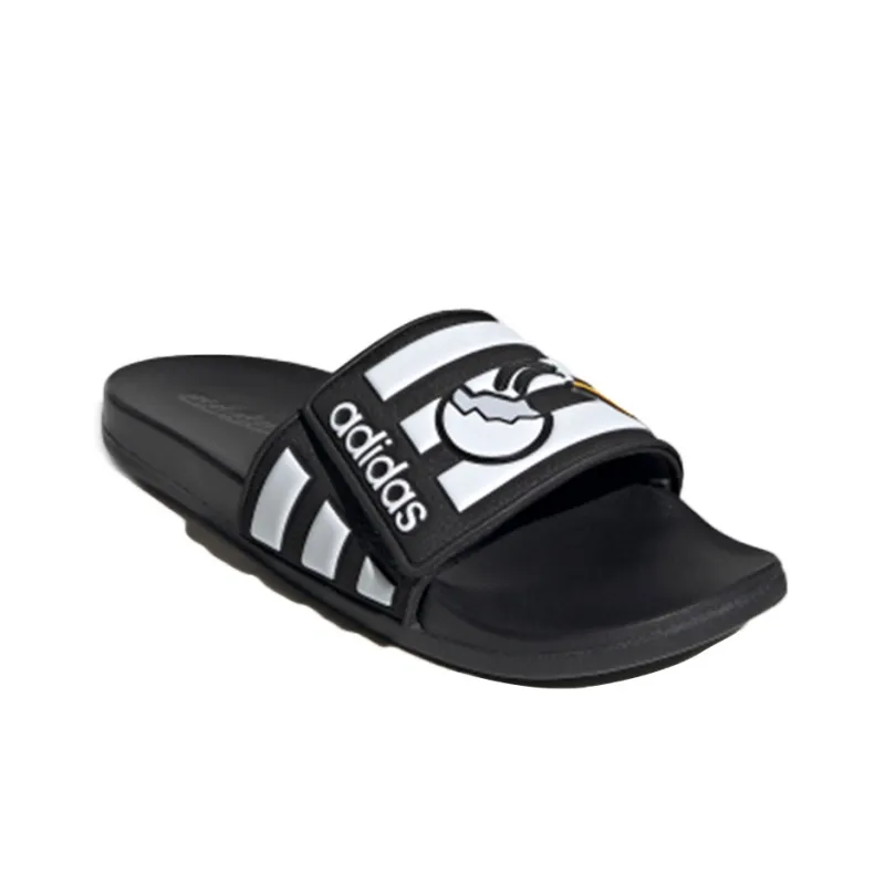 Adidas Neo Adilette Comfort Adj Yellow Crossover Black White Unisex Slippers 'Black White'-2
