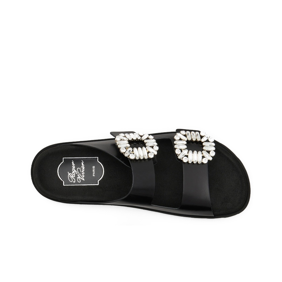 Roger Vivier Slidy Viv スエード ミュール バックル 関税送料込 Roger Vivier Slidy Viv' Buckle Open Toe Mules Women's - POIZON