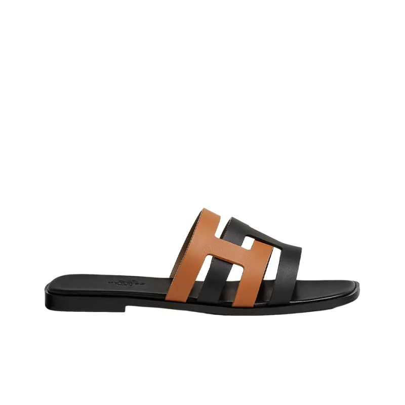 HERMES Amore Odor-Resistant Slide Slippers Women's Black Brown-1