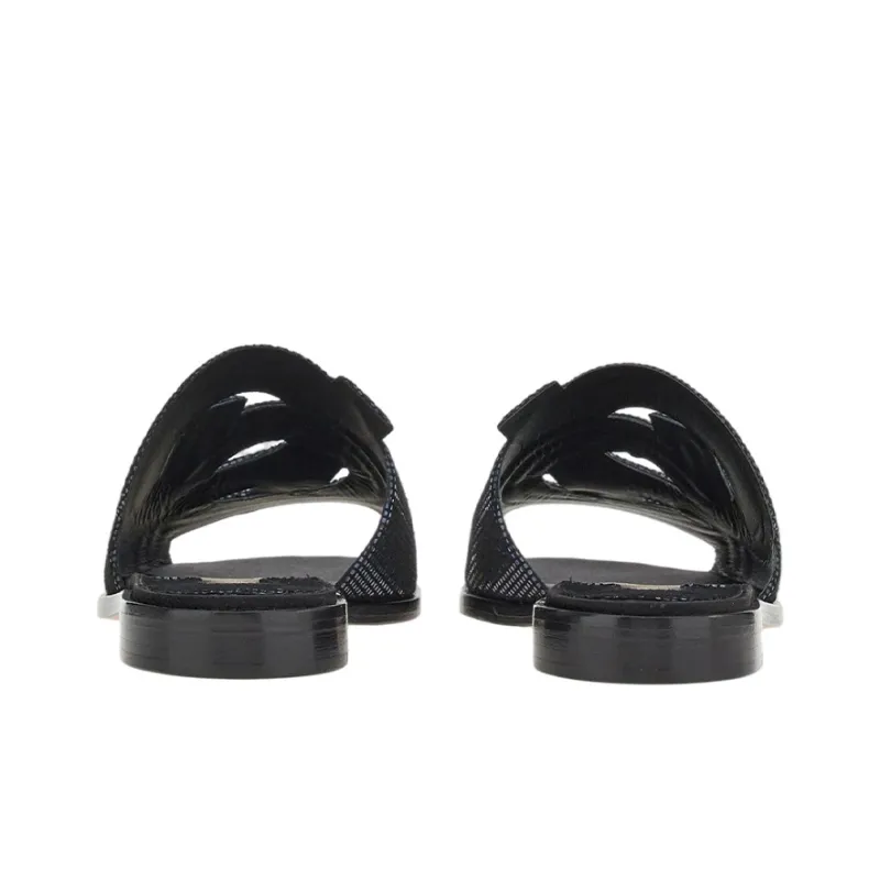FERRAGAMO GANCINI Slide Slippers Women's Black-4