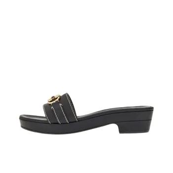FERRAGAMO GANCINI Slide Slippers Women's Black