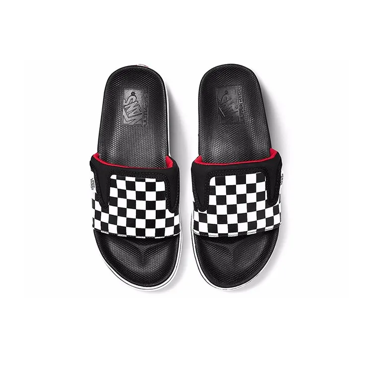 Vans UltraCush Slide OnSlippers Black/White Chess Board Black And White-3