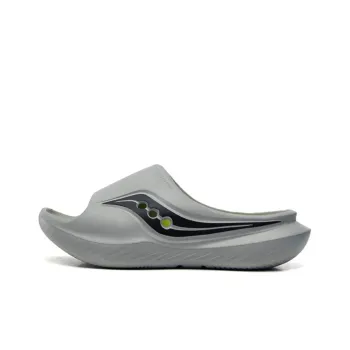 Saucony Cradle Slip Resistant Abrasion Resistant Slide Slippers Unisex Gray Black