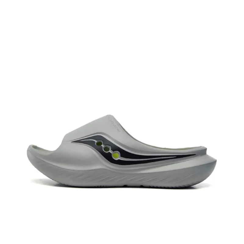 Saucony Cradle Slip Resistant Abrasion Resistant Slide Slippers Unisex Gray Black-0