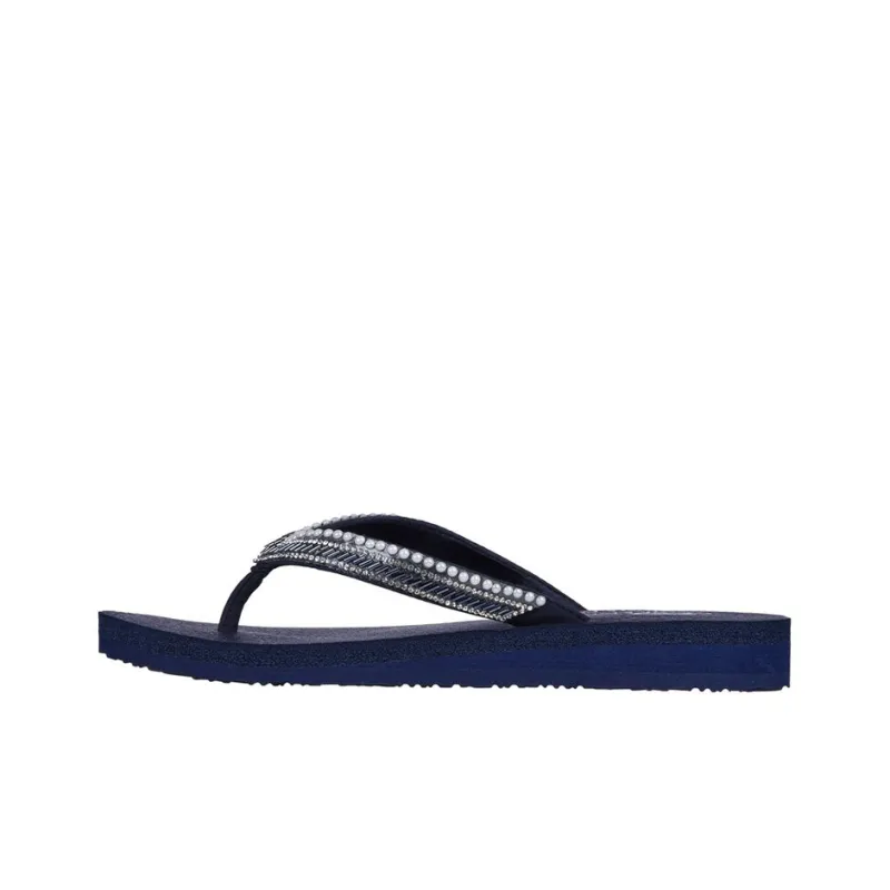Skechers Meditation Rubber Sole Quiet Slide Slippers Women's Navy Blue-0