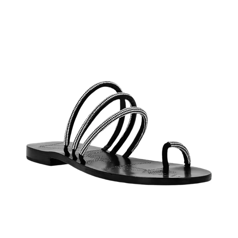 PHILIPP PLEIN Rhinestone Slip Resistant Flip Flops Women's Black-2